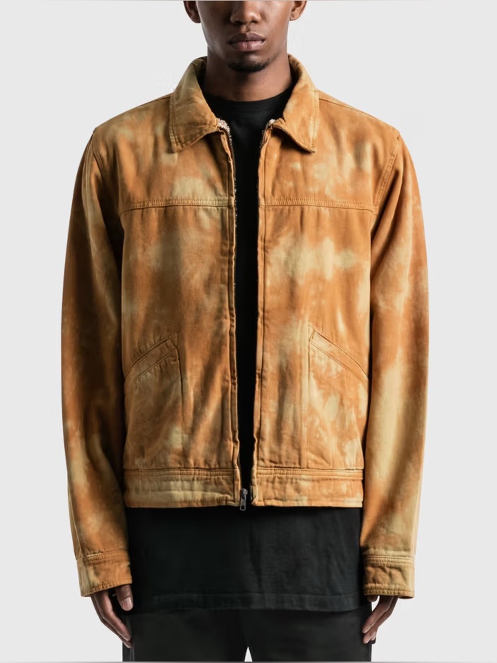 Stussy Shearling Dyed Trucker Jacket Tan Brown ***Missing Part of Zipper***